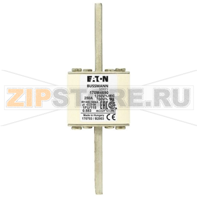 Предохранитель, 250 A, AC 1250 В, size 1, 53x69x160 мм, aR, IEC UL Eaton FUSE 250A 1250V 1FU/1 