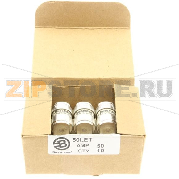 Предохранитель, 50 A, AC 240 В, DC 150 В, 200 кА, BS88, 18x56 мм, aR, BS Eaton FUSE 50A 240V UR B 