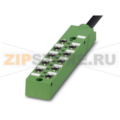 Коробка датчика и исполнительного элемента Phoenix Contact SACB-10/3-L-10,0PUR-M8 Тип подключения: Розетка M8 металл, Количество гнезд: 10, Полюсов: 3, Расположение гнезд: Один ряд, Индикатор состояния: есть, p-n-p Подключение магистрального кабеля: Жесткое подключение 180°, PUR/PVC, Длина кабеля: 10 м, Экранировка: нет.Минимальный заказ: 1 шт.Упаковка: 1 шт.