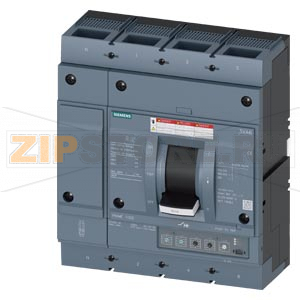 circuit breaker 3VA6 UL frame 800 breaking capacity class  C 100kA @ 480 V 4-pole, line protection ETU330,  LIG, In=800A overload protection Ir=320A ...800A short circuit protection Ii=1,5...10 x In Siemens 3VA6580-7HM42-0AA0 
