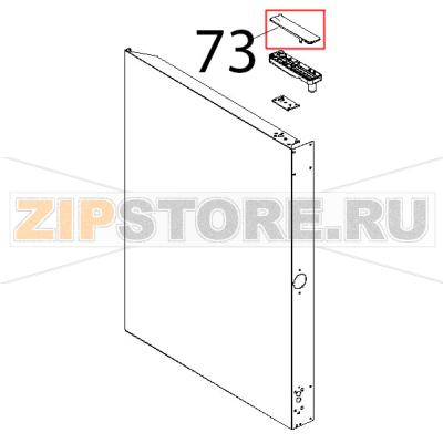 Coperchio staffa superiore porta Unox XVC 504 Coperchio staffa superiore porta Unox XVC 504Запчасть на деталировке под номером: 73