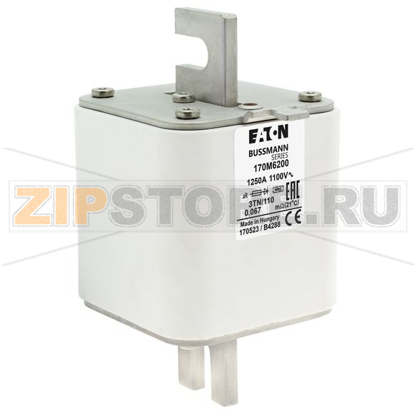 Предохранитель, 1250 A, AC 1100 В, 100 кА, size 3, 76x90x139 мм, aR, DIN, IEC Eaton FUSE 1250A 