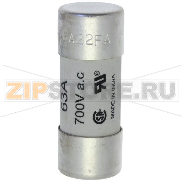 Предохранитель, 63 A, AC 700 В, 200 кА, 22x58 мм, aR, UL Eaton 63AMP 700V ac 22x58MM FERRULE 