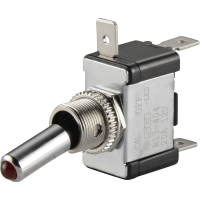 Тумблер автомобильный 12 В/DC, 20 А, 1 x выкл/вкл, красный TRU Components TC-R13-404-SQ