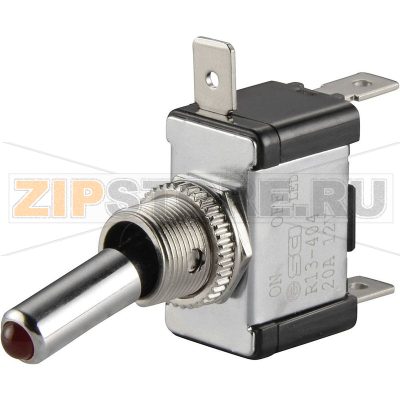 Тумблер автомобильный 12 В/DC, 20 А, 1 x выкл/вкл, красный TRU Components TC-R13-404-SQ 