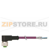 BUS КАБЕЛЬ  ДЛЯ PROFIBUS ПОДГОТ. С ОДНОЙ СТОРОНЫ 1XM12 ANGLED, MALE 3-CORE, SHIELDED LENGTH 10M Siemens 3RK1902-1GC10