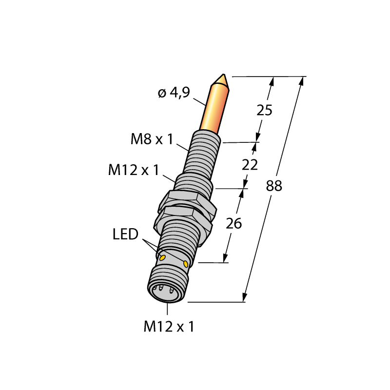 Датчик магнитного поля Turck NIMFE-EM12/4.9L88-UP6X-H1141/S1182 