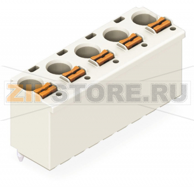 1-conductor THT female header; 1.4 mm O solder pin; прямые; 2,5 мм; Шаг контактов 7,5 мм; 2-пол.; светло-серые Wago 2092-3172 Универсальное соединение для всех типов проводниковПростой монтаж одножильных проводников и многожильных проводников с наконечником путем вставкиПростая в использовании конструкция не требует применения специальных инструментовВозможность выполнения монтажа как в соединенном, так и в разъединенном состоянииВстроенные тестовые порты для тестирования параллельно вводу проводникаЗаказная установка выводов под пайку...