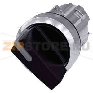 Рычажный переключатель с подсветкой, 22 мм, кругл., глянцевый металл, цвет: черный, рычаг короткий, 2 положения переключателя O&lt;I, нажатием на кнопку, угол переключения 45&amp;#176;, 10:30 ч/12 ч Siemens 3SU1052-2BC10-0AA0 