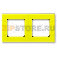 Рамка двухместная, жёлтый/дымчатый чёрный ABB 2CHH015020A6064