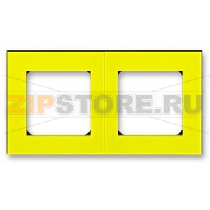 Рамка двухместная, жёлтый/дымчатый чёрный ABB 2CHH015020A6064 