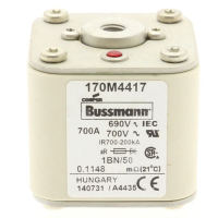Предохранитель, 700 A, AC 690 В, size 1, 53x69x51 мм, aR, IEC UL, M8 Eaton FUSE 700A 690V 1BN/50 AR UC