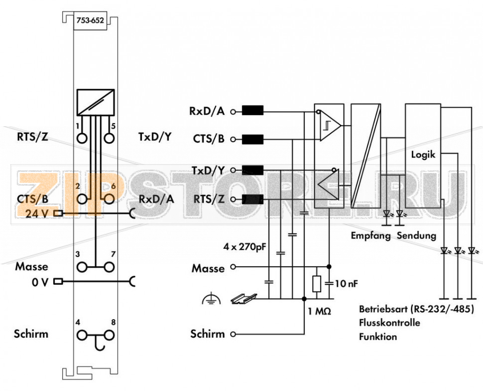 Интерфейс RS-232/-485; светло-серые Wago 753-652 