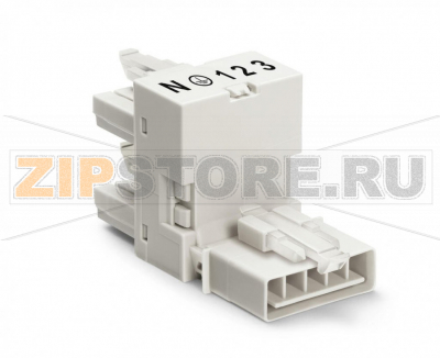h-distribution connector; 5-pole; Cod. A; 1 input; 2 outputs; outputs on one side; 3 locking levers; for flying leads; white Wago 890-980 Protected against mismating and maintenance-freeLow profile with 4.4 mm pole spacing...