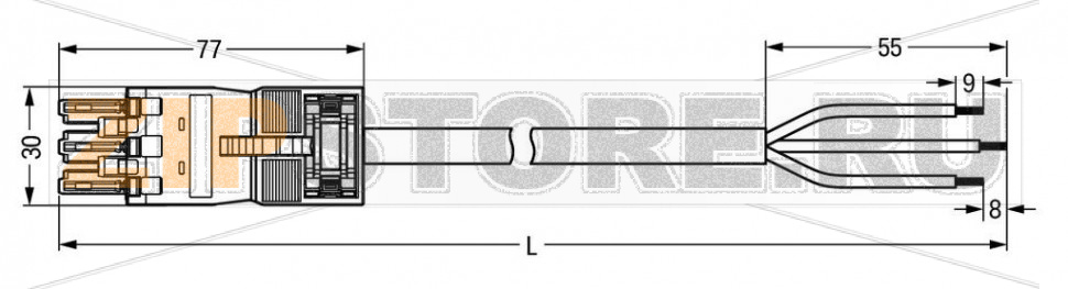 Кабель соединительный; Eca; розетка/открытая; 3-полюса; код. A; H05Z1Z1-F 3G 2,5 мм; 5 м; 2,50 mm; черные Wago 771-6993/117-501 Protected against mismating and maintenance-freePush-in CAGE CLAMP® spring pressure connection technology allows solid conductors to be simply pushed into a unit.Two wire connections per pole for loops or bridgesAdditional variable coding is possible....