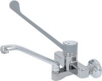 НАСТЕННЫЙ СМЕСИТЕЛЬ С ДВУМЯ ОТВЕРСТИЯМИ И ОДНИМ РЫЧАГОМ