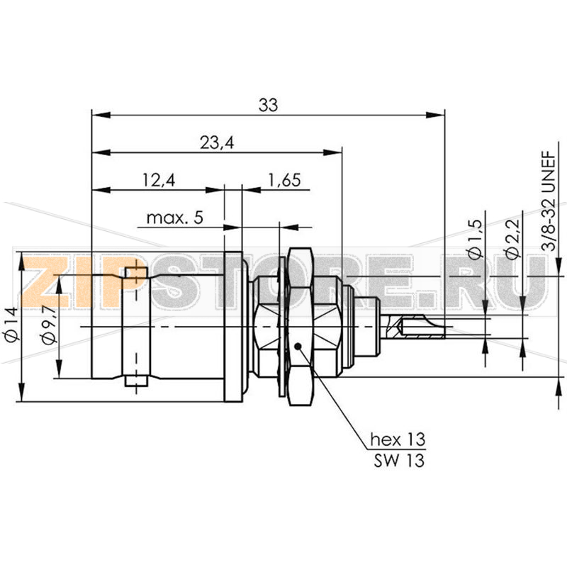 Разъем BNC, 50 Ом, 1 шт Telegärtner J01001A0614 