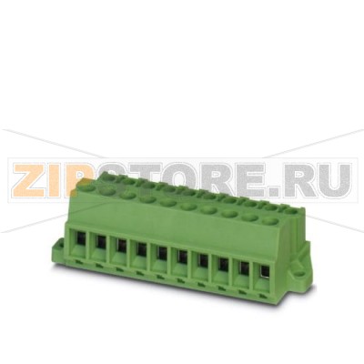Вилочная часть Phoenix Contact MSTBU 2,5/ 5-STD-5,08 Номинальный ток: 12 А, Расчетное напряжение (III/2): 320 В, Полюсов: 5, Размер шага: 5,08 мм, Технология подключения: Винтовые зажимы, Цвет: зеленый, Поверхность контакта: олово, Монтаж: Непосредственный монтаж.Минимальный заказ: 50 шт.Упаковка: 50 шт.