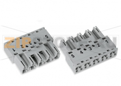 Штекер; 5-пол.; Код. B; 4,00 mm; серые Wago 770-255/060-000 Protected against mismating and maintenance-freePush-in CAGE CLAMP® spring pressure connection technology allows solid conductors to be simply pushed into a unit.Two wire connections per pole for loops or bridgesAdditional variable coding is possible.Components can be clearly printed on and color-coded to meet custom requirements....