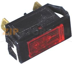 Voyant rectangulaire clipsable rouge - 