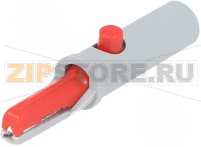 Зажим 7.5 мм, 6 A, 60 В/DC, тип: крокодил, красный Hirschmann AK 10 RT 