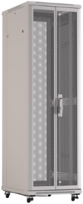 Hyperline TTR-4261-DD-RAL7035 Шкаф напольный 19-дюймовый, 42U, 2055x600х1000 мм (ВхШхГ), передняя и задняя распашные перфорированные двери (75%), ручка с замком, цвет серый (RAL 7035) (разобранный) 
