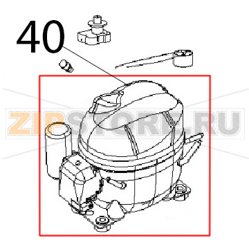 Compressor R404A (BT) Angelo Po IA51 Compressor R404A (BT) Angelo Po IA51Запчасть на деталировке под номером: 40