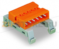 MCS MIDI Classic Штекерная часть электрического соединителя с двумя выводами; DIN-35 rail mounting; Шаг контактов 5,08 мм; 12-пол.; оранжевые Wago 232-542/007-000
