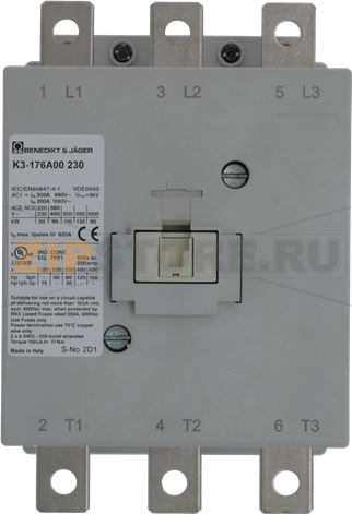 КОНТАКТОР B&J K3 176A00 230 RATIONAL 40.04.008 