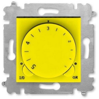 Терморегулятор с поворотной ручкой, жёлтый/дымчатый чёрный ABB 2CHH920003A6064