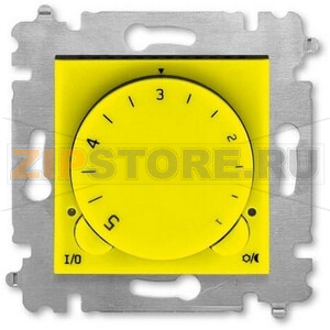 Терморегулятор с поворотной ручкой, жёлтый/дымчатый чёрный ABB 2CHH920003A6064 