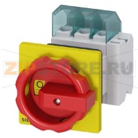 АВАРИЙНЫЙ ГЛАВНЫЙ УПРАВЛЯЮЩИЙ ПЕРЕКЛЮЧАТЕЛЬ 3 ПОЛЮСА IU=25, P/AC-23A AT 400V=9, 5KW 1НO+1НЗ,, ДЛЯ ФРОНТАЛЬНОГО МОНТАЖА, МОНТАЖ ПОСР. ЦЕНТР. ОТВЕРСТИЯ ПОВОРОТНЫЙ ИСП. МЕХАНИЗМ КРАСН\ЖЕЛТ. Siemens 3LD2154-1TP53