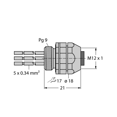 Фланец монтажный Turck FKDW4.54-0.5 