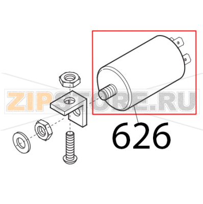 Condensatore MRR 8 uF, codolo M8 Sirman Canova 300 Condensatore MRR 8 uF, codolo M8 Sirman Canova 300Запчасть на деталировке под номером: 626