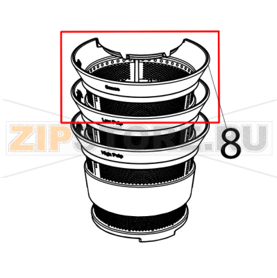 Basket sauce KitchenAid 5KVJ0111ECA Basket sauce KitchenAid 5KVJ0111ECAЗапчасть на деталировке под номером: 8