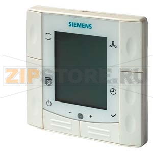 RDF600T - Комнатный термостата, утопленный монтаж в круглой монтажной коробке, для 2-/4-трубных фэнкойлов или оборудования DX, Инфракрасный пульт дистанционного управления, 7-дневный таймер, дисплей LCD с подсветкой Siemens RDF600 