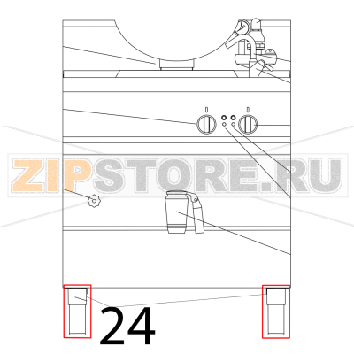 Foot Tecnoinox P70IE7 Foot Tecnoinox P70IE7Запчасть на деталировке под номером: 24