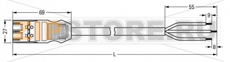 pre-assembled connecting cable; Cca; Plug/open-ended; 3-pole; Cod. A; H05Z1Z1-F 3G 1.5 mm; 4m; 1,50 mm; white Wago 771-9393/266-402 Protected against mismating and maintenance-freeAdditional variable coding is possible....