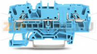 2-conductor through terminal block; 2.5 mm; with test option; same profile as 2-conductor disconnect terminal block; side and center marking; for DIN-rail 35 x 15 and 35 x 7.5; Push-in CAGE CLAMP®; 2,50 mm; blue Wago 2002-1604