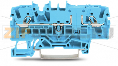 2-conductor through terminal block; 2.5 mm; with test option; same profile as 2-conductor disconnect terminal block; side and center marking; for DIN-rail 35 x 15 and 35 x 7.5; Push-in CAGE CLAMP®; 2,50 mm; blue Wago 2002-1604 