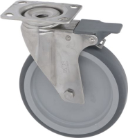 CASTOR PIVOTING PLATE WITH BRAKE