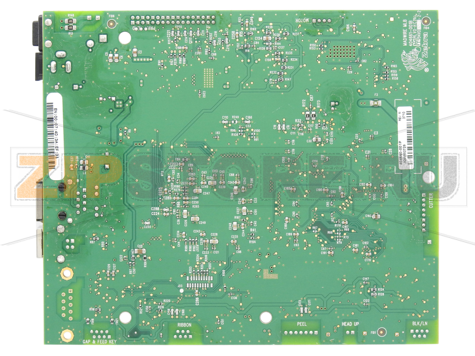 Главная плата USB/Ethernet Zebra GK420t Материнская плата (системная плата, главная плата логики) USB/Ethernet Zebra GK420t Запчасть на сборочном чертеже под номером: 8Название запчасти Zebra на английском языке: GK Main Logic Board, USB/Ethernet