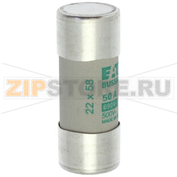 Предохранитель, 50 A, AC 690 В, 80 кА, 22x58 мм, aM, IEC Eaton CYLINDRICAL FUSE 22x58 50A AM 69 