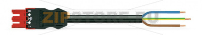 pre-assembled connecting cable; Eca; Socket/open-ended; 3-pole; Cod. P; H05Z1Z1-F 3G 1.5 mm; 8 m; 1,50 mm; red Wago 771-9973/116-801 Protected against mismating and maintenance-free...