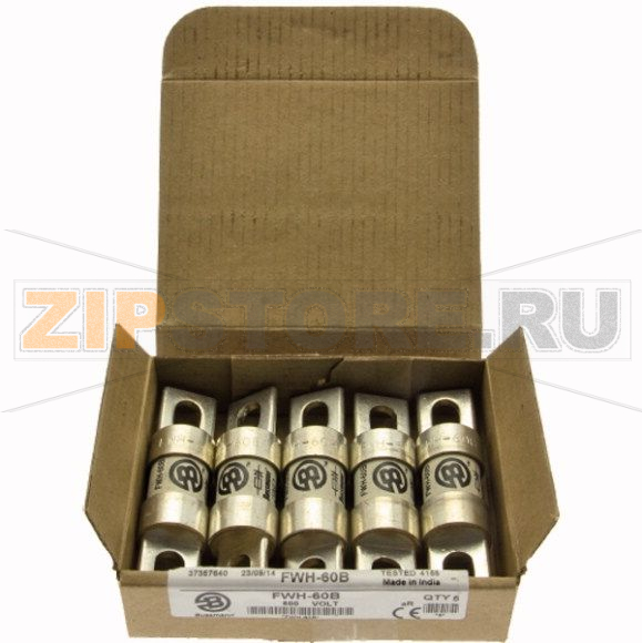 Предохранитель, 60 A, AC 500 В, DC 500 В, 200 кА, 21x81 мм, UL Eaton 60A 500V AC TAG FUSE 