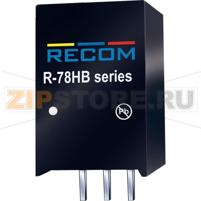 Преобразователь DC/DC, печатный монтаж, 72 В/DC, 24 В/DC, 0.3 A, 7.2 Вт Recom R-78HB24-0.3 