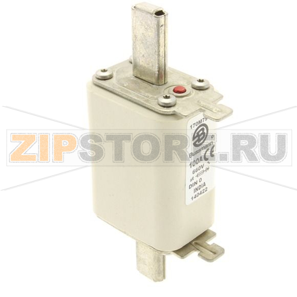 Предохранитель, 100 A, AC 660 В, 100 кА, DIN 0, aR, DIN, IEC Eaton FUSE 100A 660V DIN 0 AR 