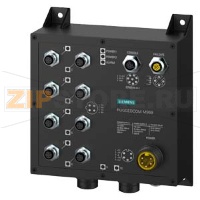 Управляемый IP66/67 коммутатор M969 для экстремальных условий эксплуатации, соответствует MIL-STD, шифрование 128-бит, 6 100Мбит/с портов, 2 оптических гигабитных порта, Корпус уровня защиты IP66/67 Siemens 6GK6096-8MS2.-....