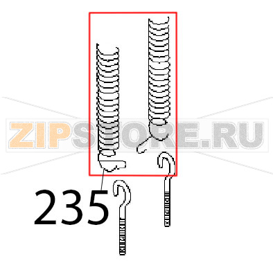 Molla posteriore Angelo Po KD130EAT Molla posteriore Angelo Po KD130EATЗапчасть на деталировке под номером: 235