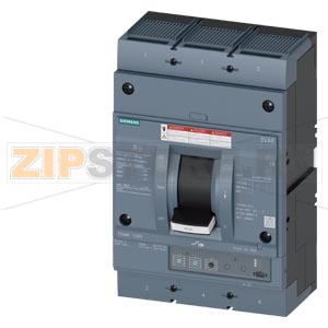circuit breaker 3VA6 UL frame 800 breaking capacity class  H 65kA @ 480 V 3-pole, line protection ETU320, LI, In=600A overload protection Ir=240A ...600A short circuit protection Ii=1,5...12 x In Siemens 3VA6560-6HL36-2AA0 